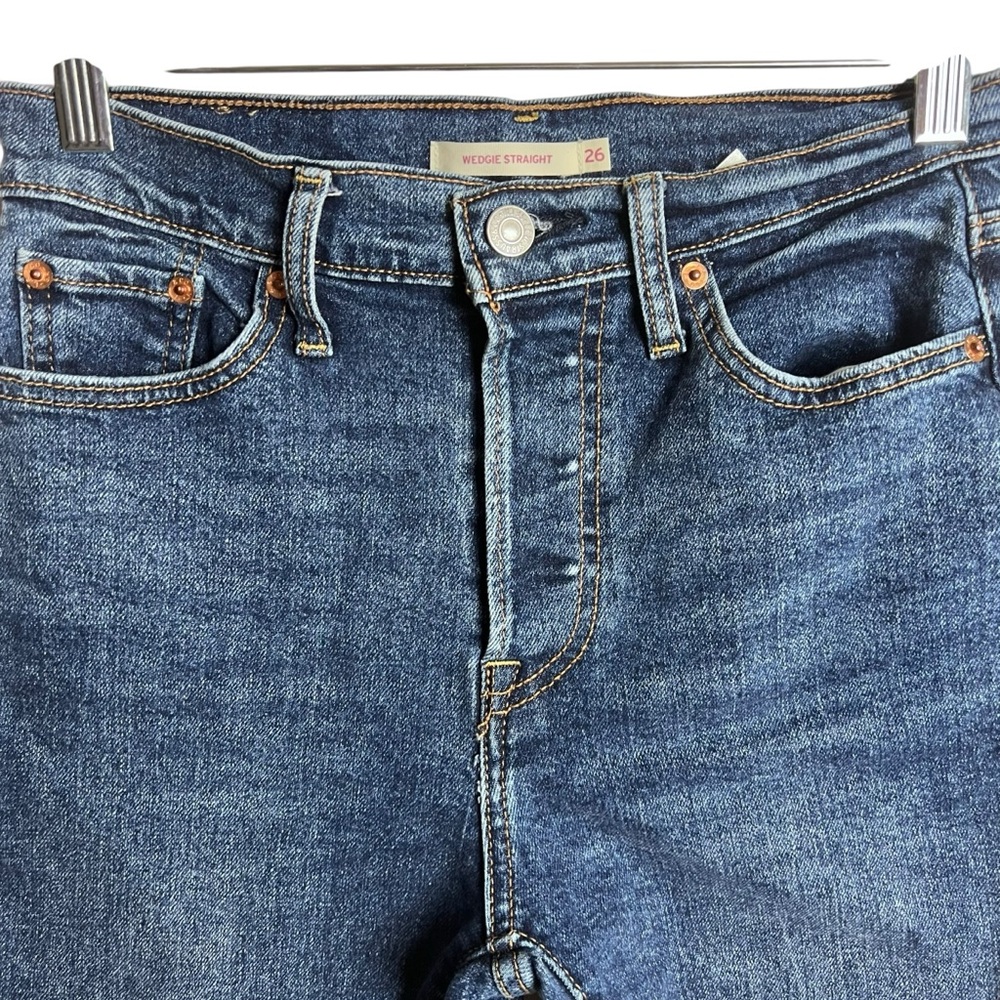 Levi’s Wedgie Straight Fit Stretch Jeans Size 26x28 - Picture 3 of 11
